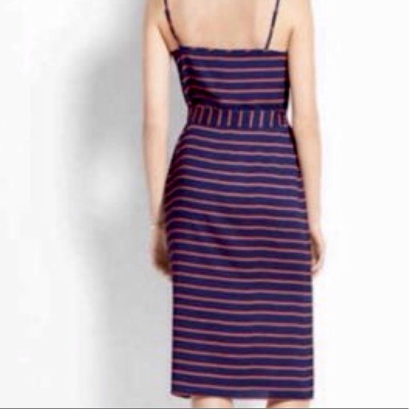 Ann Taylor Rope Stripe Nautical Dress. Adjustable red straps. - Picture 2 of 5